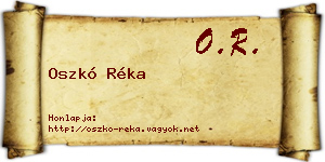 Oszkó Réka névjegykártya