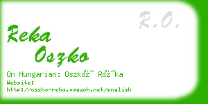 reka oszko business card